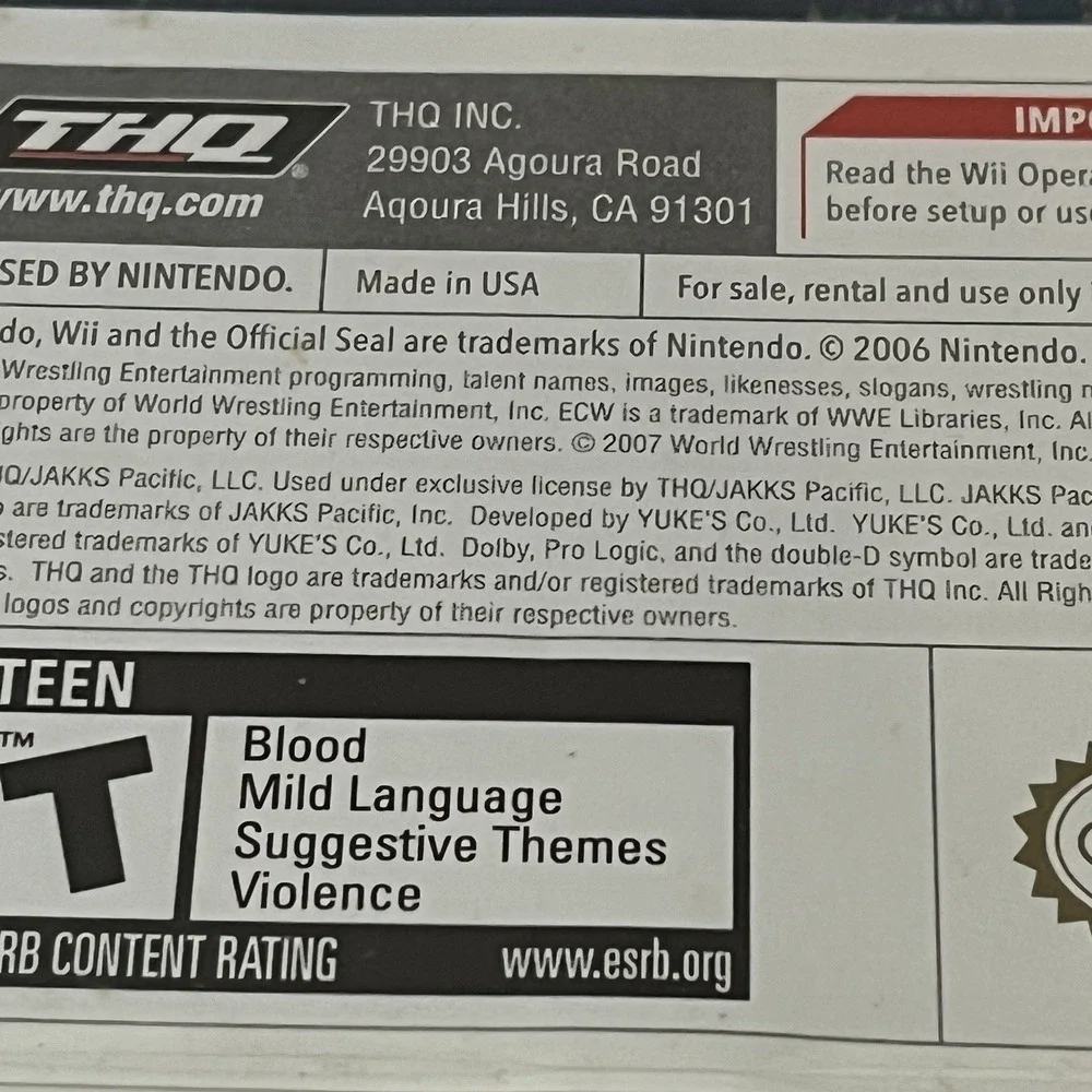 Wii Games Cabela's Big Game Hunter 2010 Nintendo Rock Band 2 Smack Down Raw 2008